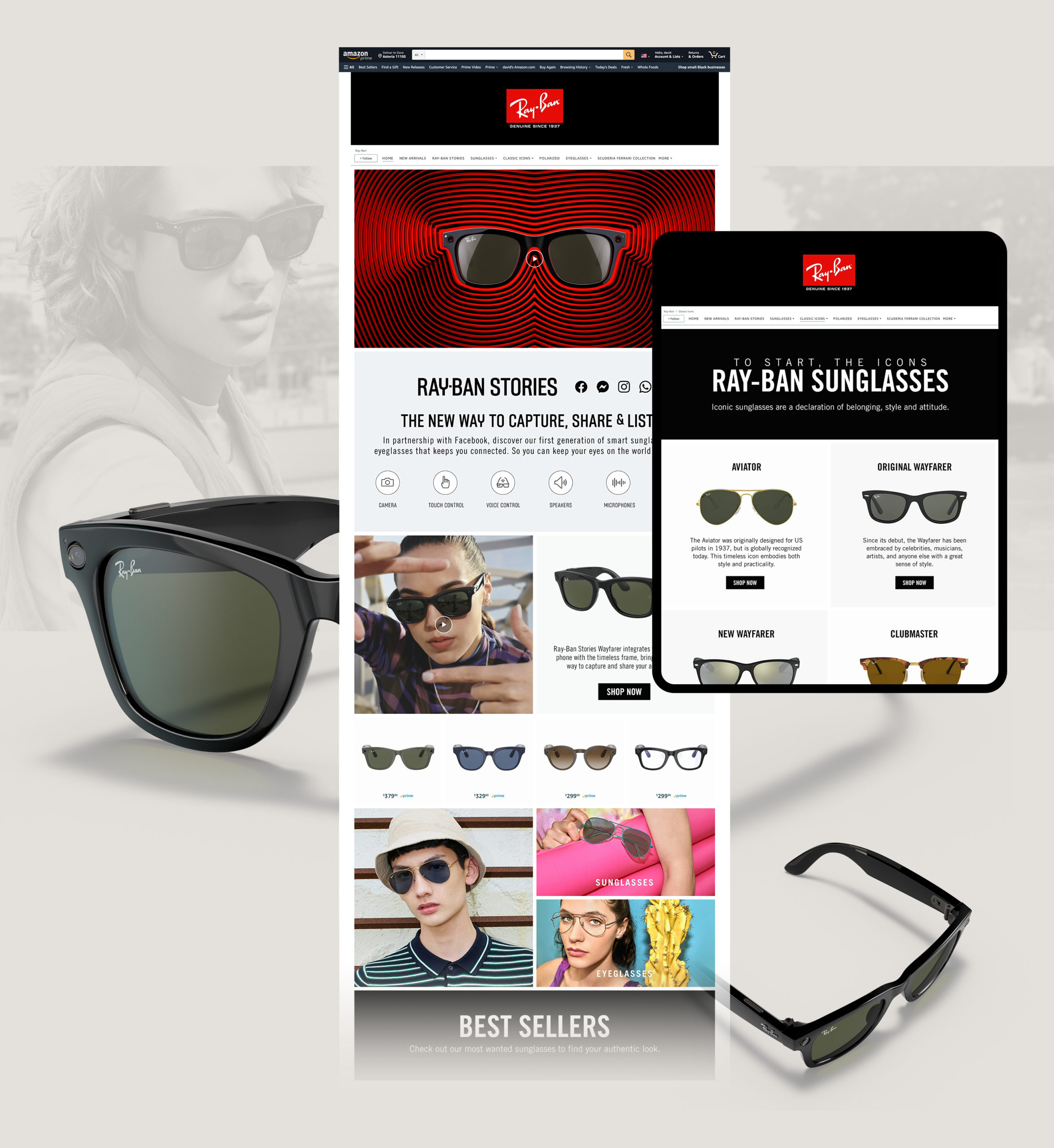 Amazon brand management for Ray-Ban — Brand Store design by Iron Creative